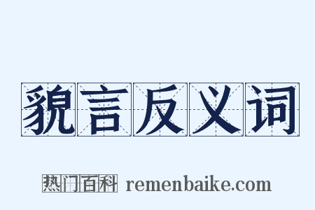 貌言反义词是什么意思的图片